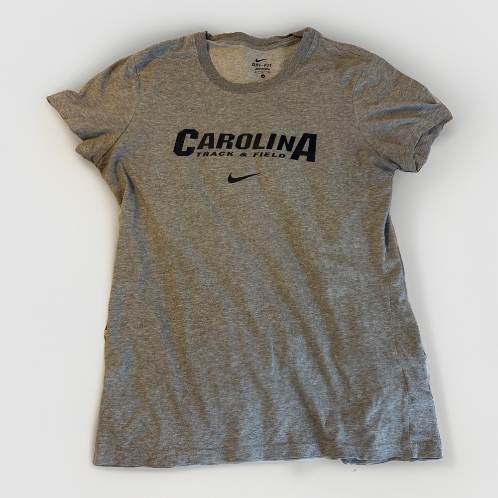 Nike UNC Tarheels Carolina Track and Field Womens T-Shirt Dri Fit SS Sz XL Gray